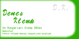 denes klemp business card